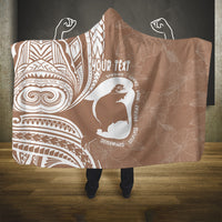 Mother's Day Hooded Blanket Polynesia Vintage Hibiscus - Brown LT7 One Size Brown - Polynesian Pride