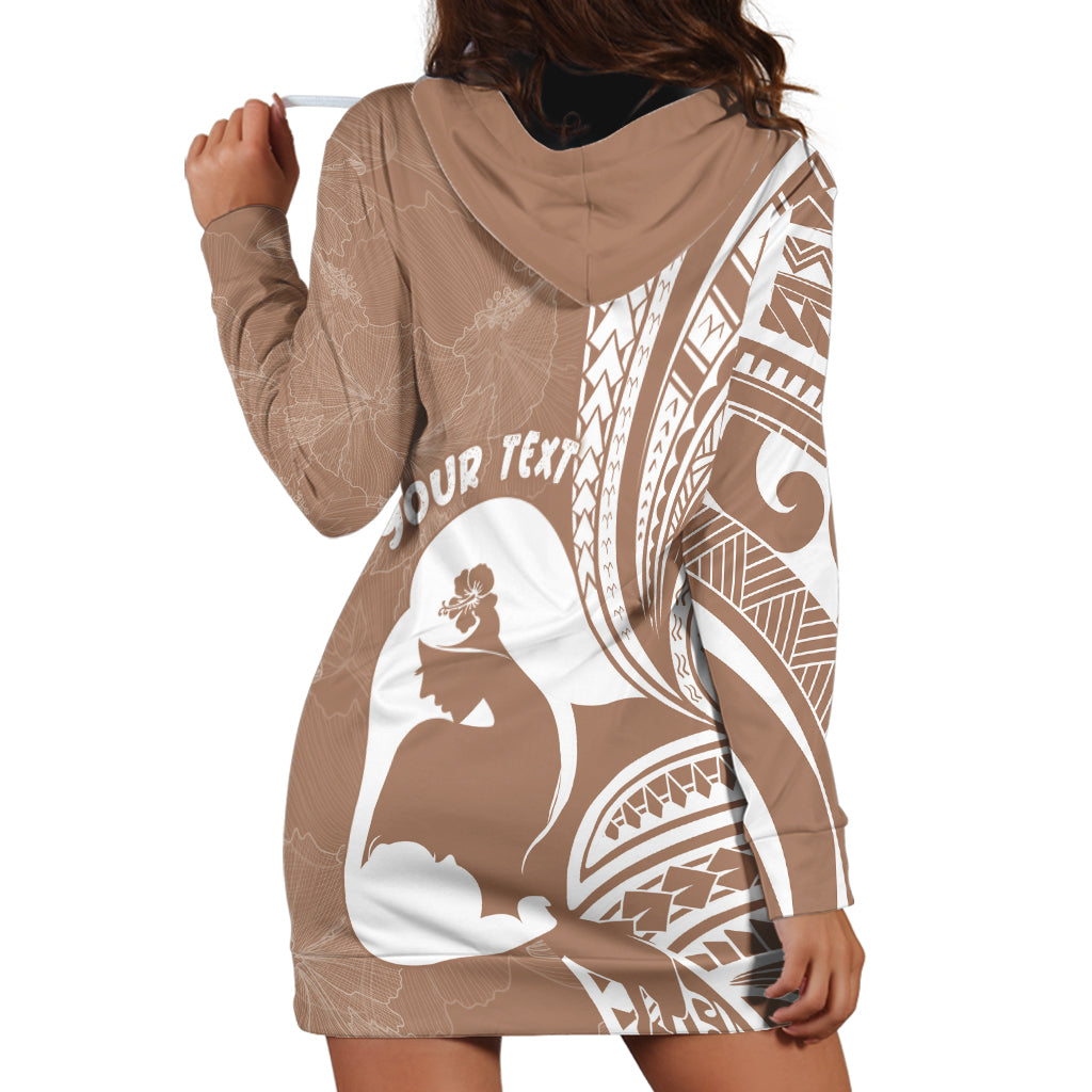 Mother's Day Hoodie Dress Polynesia Vintage Hibiscus - Brown LT7 - Polynesian Pride