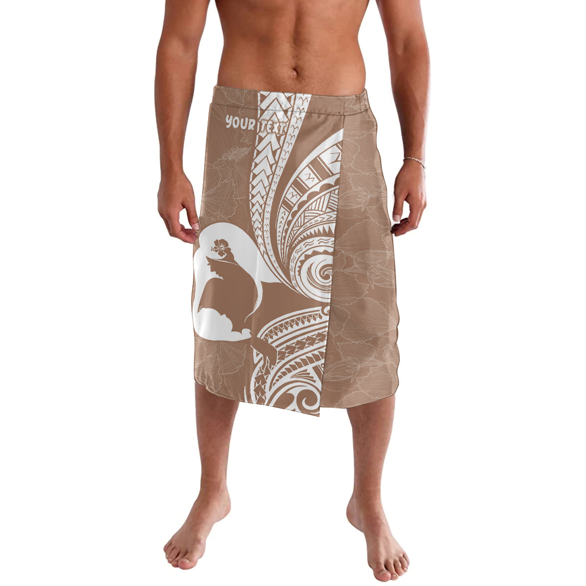 Mother's Day Lavalava Polynesia Vintage Hibiscus - Brown