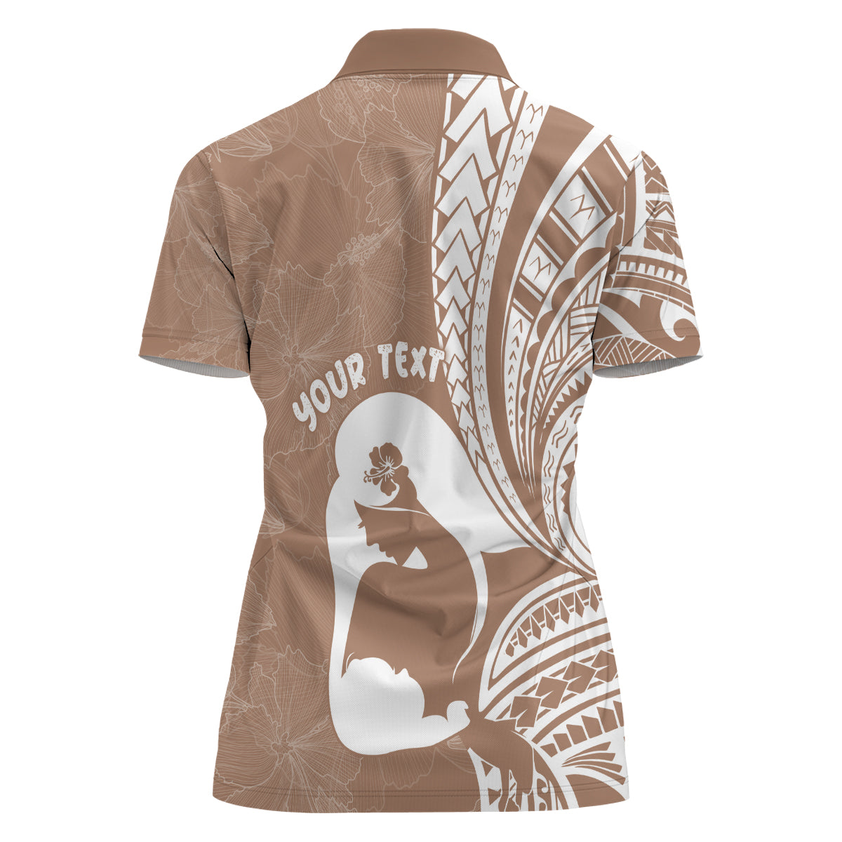 Mother's Day Women Polo Shirt Polynesia Vintage Hibiscus - Brown LT7 - Polynesian Pride