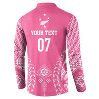 2025 Rugby Championship New Zealand Custom Button Sweatshirt Poutama Motifs - Pink Out LT7 - Polynesian Pride