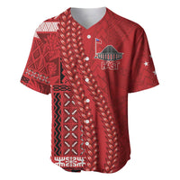 Samoa FAST Siapo Baseball Jersey Tatau-Ulafala Vines LT7 Red - Polynesian Pride