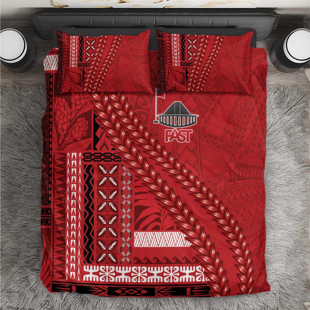 Samoa FAST Siapo Bedding Set Tatau-Ulafala Vines LT7 Red - Polynesian Pride