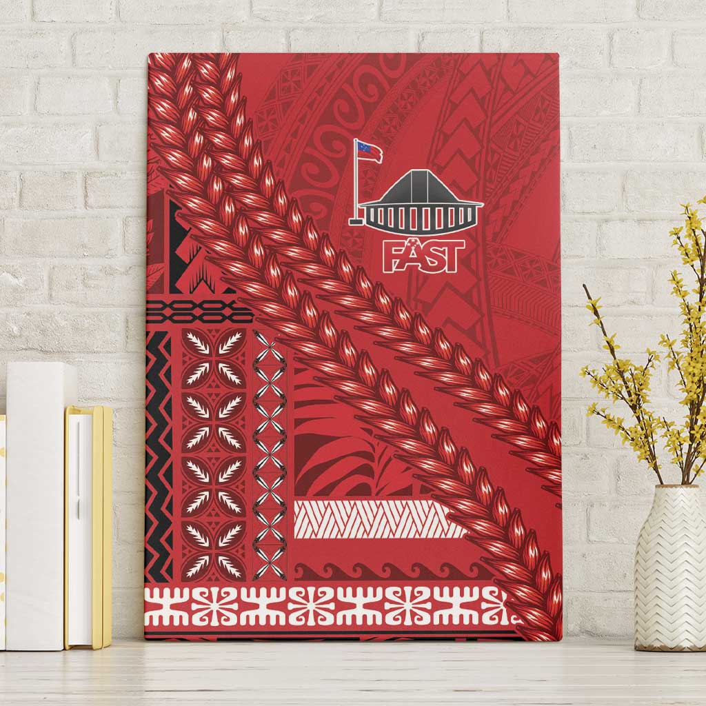Samoa FAST Siapo Canvas Wall Art Tatau-Ulafala Vines LT7 Without Frame Red - Polynesian Pride
