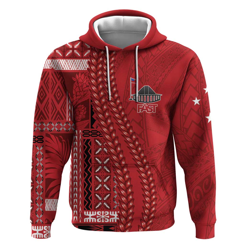 Samoa FAST Siapo Hoodie Tatau-Ulafala Vines LT7 Pullover Hoodie Red - Polynesian Pride