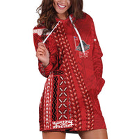 Samoa FAST Siapo Hoodie Dress Tatau-Ulafala Vines LT7 Red - Polynesian Pride
