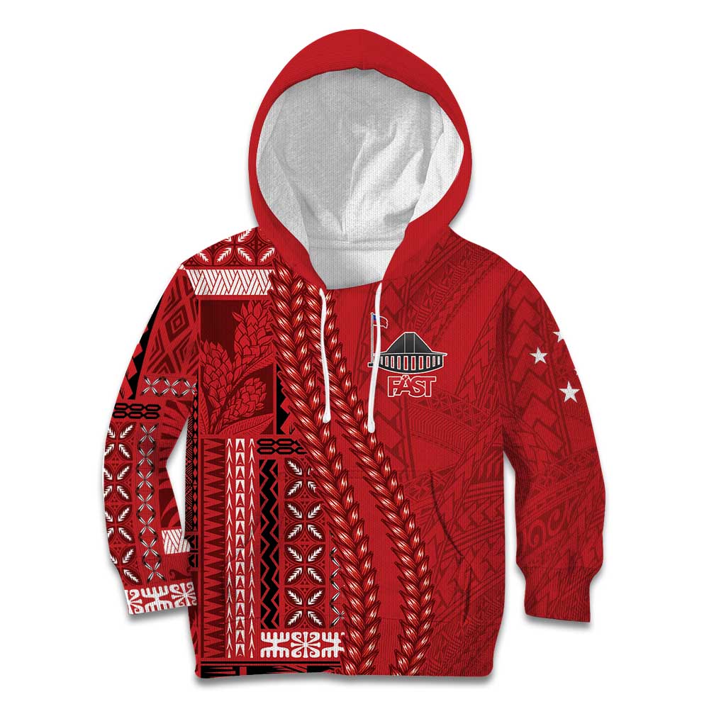 Samoa FAST Siapo Kid Hoodie Tatau-Ulafala Vines LT7 Hoodie Red - Polynesian Pride