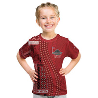 Samoa FAST Siapo Kid T Shirt Tatau-Ulafala Vines LT7 Red - Polynesian Pride