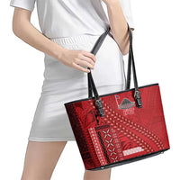Samoa FAST Siapo Leather Tote Bag Tatau-Ulafala Vines LT7 - Polynesian Pride