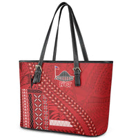 Samoa FAST Siapo Leather Tote Bag Tatau-Ulafala Vines LT7 - Polynesian Pride
