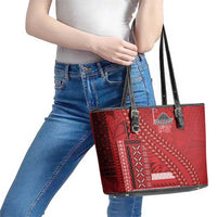 Samoa FAST Siapo Leather Tote Bag Tatau-Ulafala Vines LT7 - Polynesian Pride