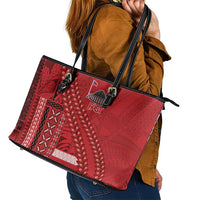 Samoa FAST Siapo Leather Tote Bag Tatau-Ulafala Vines LT7 - Polynesian Pride