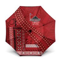Samoa FAST Siapo Umbrella Tatau-Ulafala Vines LT7 One Size Folded 11.42 inch Opened Diameter 37.4 inch Red - Polynesian Pride