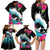 Hawaii Surfing Family Matching Long Sleeve Bodycon Dress and Hawaiian Shirt Triple Crown Rides The Waves LT7 - Polynesian Pride