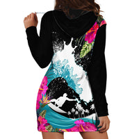 Hawaii Surfing Hoodie Dress Triple Crown Rides The Waves LT7 - Polynesian Pride