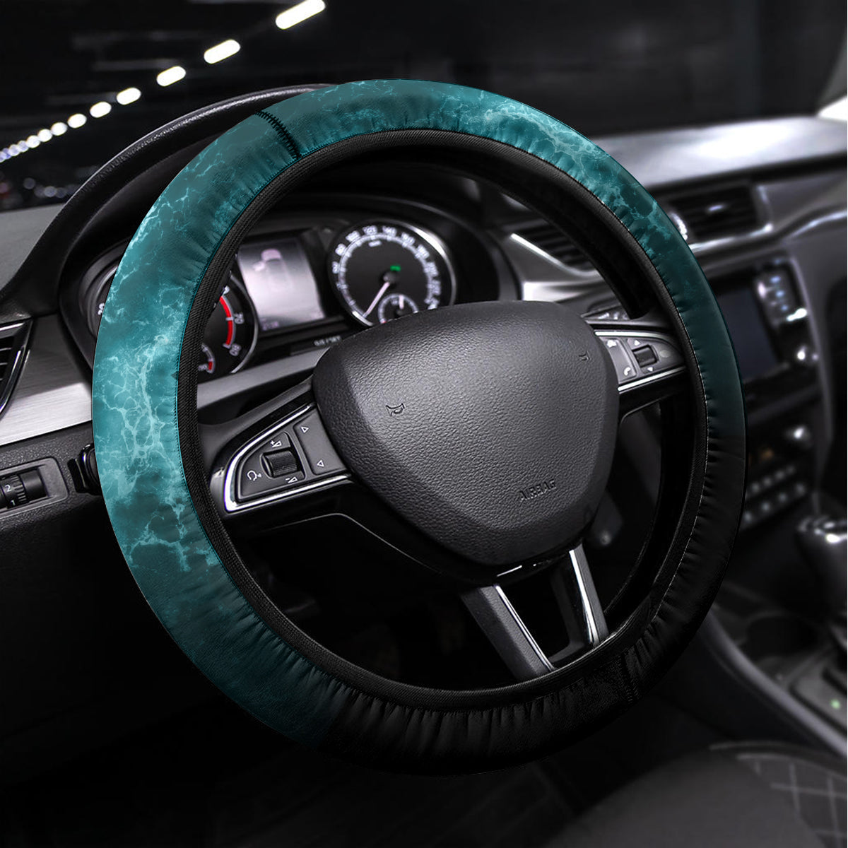 Hawaii Surfing Steering Wheel Cover Triple Crown Rides The Waves LT7 Universal Fit Black - Polynesian Pride