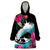 Hawaii Surfing Wearable Blanket Hoodie Triple Crown Rides The Waves LT7 One Size Black - Polynesian Pride