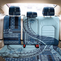 Samoa Siapo Mamanu Back Car Seat Cover Plumeria Navy Blue Motifs LT7 - Polynesian Pride