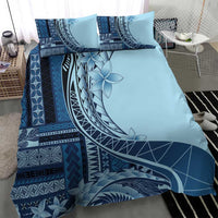 Samoa Siapo Mamanu Bedding Set Plumeria Navy Blue Motifs LT7 - Polynesian Pride