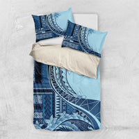 Samoa Siapo Mamanu Bedding Set Plumeria Navy Blue Motifs LT7 US Twin 172cm x 218cm Blue - Polynesian Pride