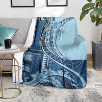 Samoa Siapo Mamanu Blanket Plumeria Navy Blue Motifs LT7 - Polynesian Pride