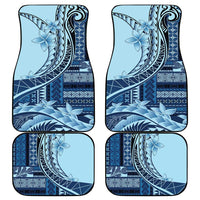 Samoa Siapo Mamanu Car Mats Plumeria Navy Blue Motifs LT7 - Polynesian Pride