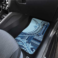 Samoa Siapo Mamanu Car Mats Plumeria Navy Blue Motifs LT7 - Polynesian Pride