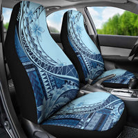 Samoa Siapo Mamanu Car Seat Cover Plumeria Navy Blue Motifs LT7 - Polynesian Pride