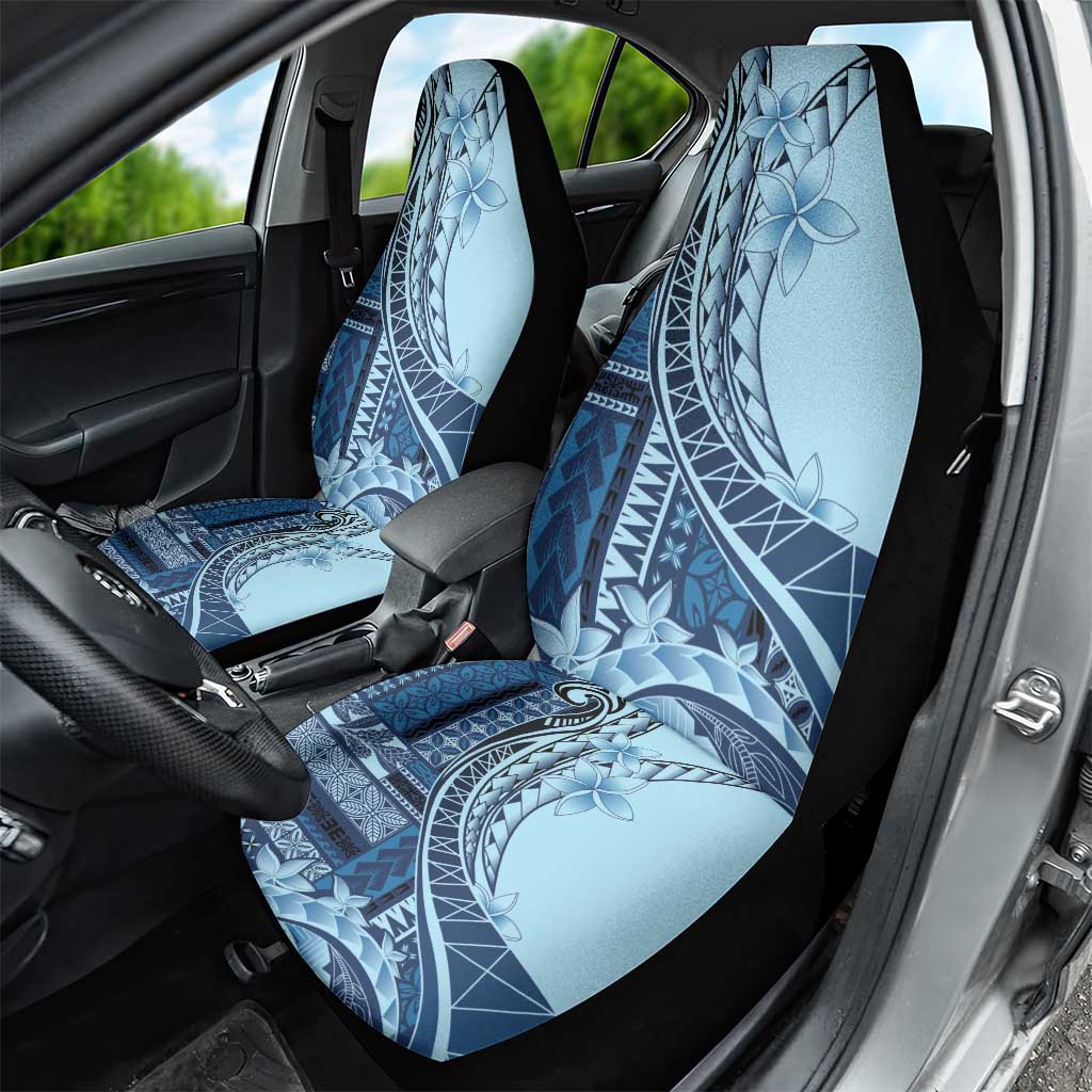 Samoa Siapo Mamanu Car Seat Cover Plumeria Navy Blue Motifs LT7 - Polynesian Pride