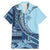 Samoa Siapo Mamanu Family Matching Mermaid Dress and Hawaiian Shirt Plumeria Navy Blue Motifs