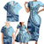 Samoa Siapo Mamanu Family Matching Short Sleeve Bodycon Dress and Hawaiian Shirt Plumeria Navy Blue Motifs