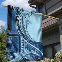Samoa Siapo Mamanu Garden Flag Plumeria Navy Blue Motifs LT7 - Polynesian Pride