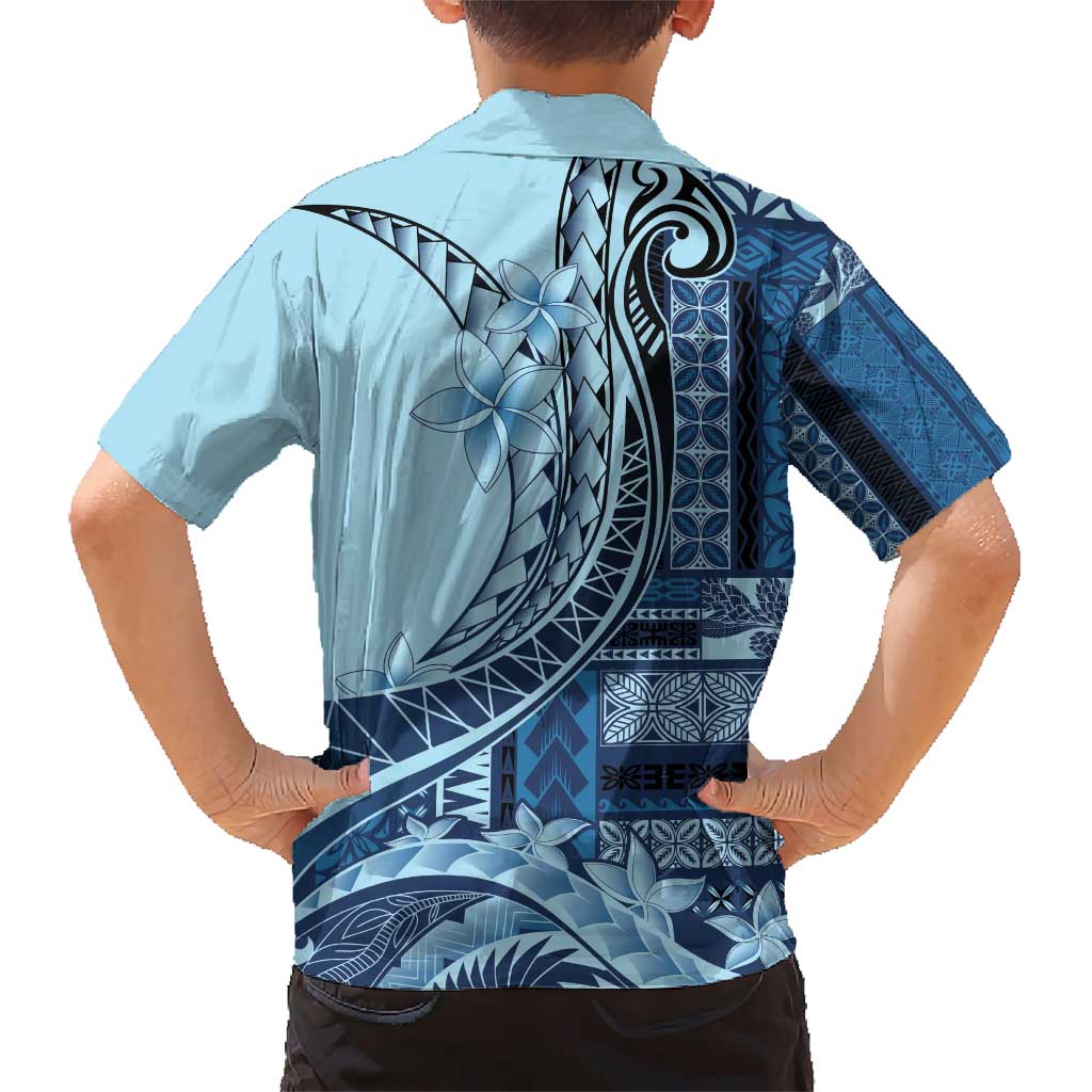 Samoa Siapo Mamanu Hawaiian Shirt Plumeria Navy Blue Motifs LT7 - Polynesian Pride