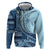 Samoa Siapo Mamanu Hoodie Plumeria Navy Blue Motifs