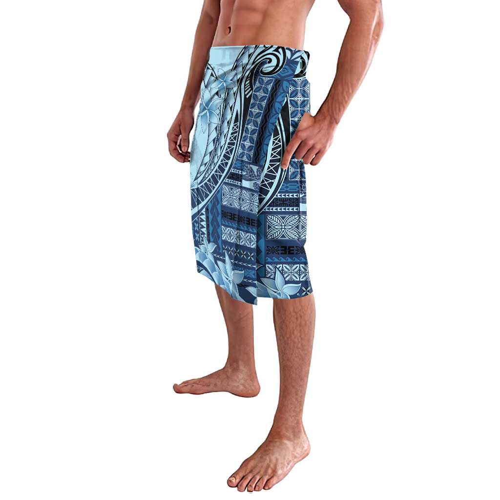 Samoa Siapo Mamanu Lavalava Plumeria Navy Blue Motifs LT7 - Polynesian Pride