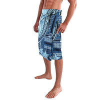 Samoa Siapo Mamanu Lavalava Plumeria Navy Blue Motifs LT7 - Polynesian Pride