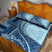 Samoa Siapo Mamanu Quilt Bed Set Plumeria Navy Blue Motifs LT7 - Polynesian Pride