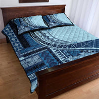 Samoa Siapo Mamanu Quilt Bed Set Plumeria Navy Blue Motifs LT7 - Polynesian Pride