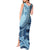 Samoa Siapo Mamanu Tank Maxi Dress Plumeria Navy Blue Motifs