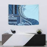 Samoa Siapo Mamanu Tapestry Plumeria Navy Blue Motifs LT7 - Polynesian Pride