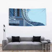 Samoa Siapo Mamanu Tapestry Plumeria Navy Blue Motifs LT7 - Polynesian Pride