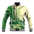 Samoa Siapo Mamanu Baseball Jacket Plumeria Emerald Motifs