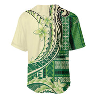 Samoa Siapo Mamanu Baseball Jersey Plumeria Emerald Motifs LT7 - Polynesian Pride