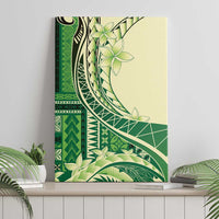 Samoa Siapo Mamanu Canvas Wall Art Plumeria Emerald Motifs LT7 - Polynesian Pride