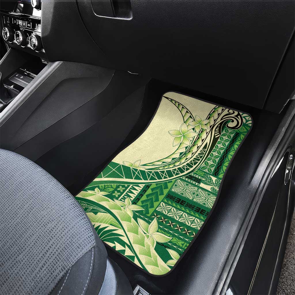 Samoa Siapo Mamanu Car Mats Plumeria Emerald Motifs LT7 - Polynesian Pride