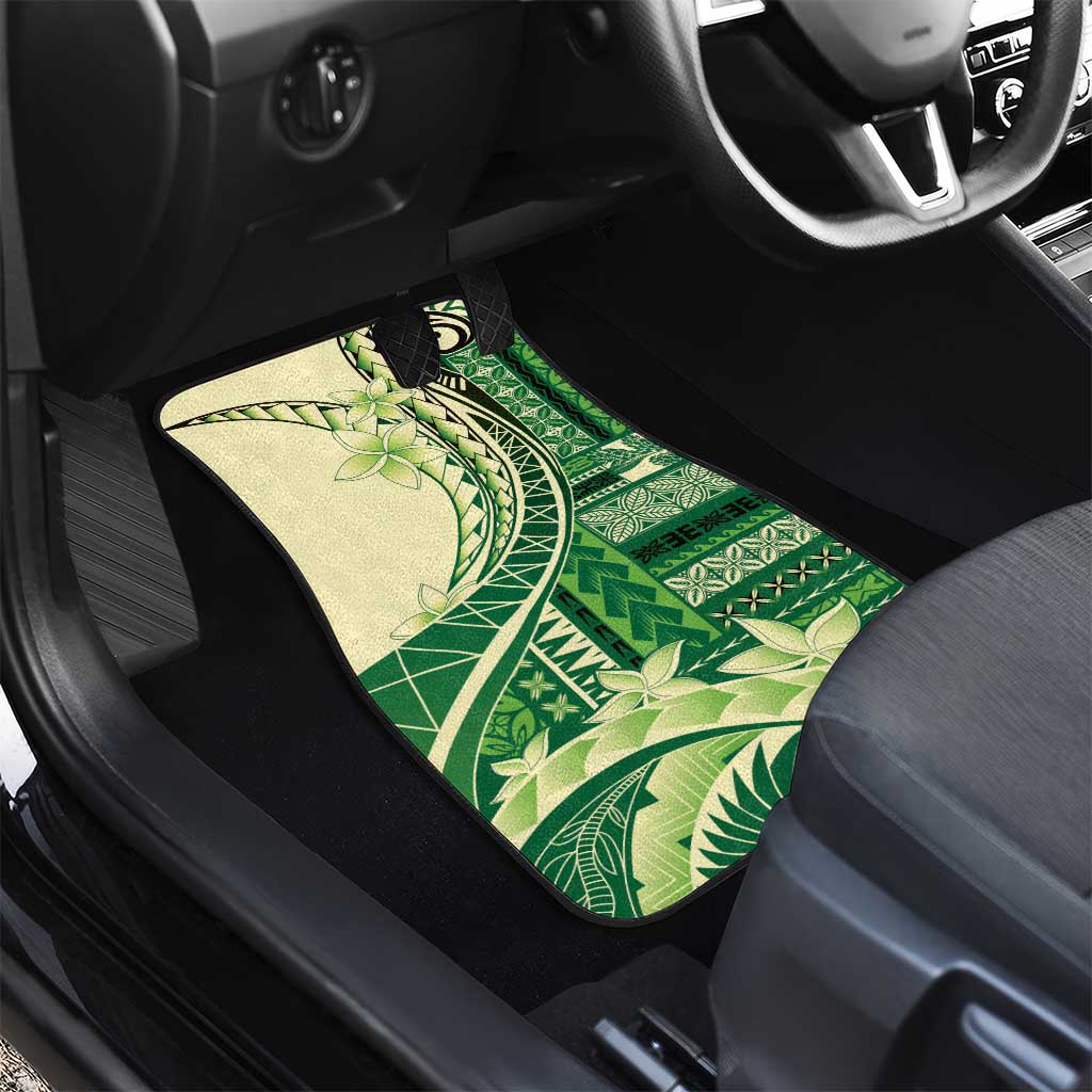 Samoa Siapo Mamanu Car Mats Plumeria Emerald Motifs LT7 - Polynesian Pride