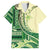 Samoa Siapo Mamanu Family Matching Short Sleeve Bodycon Dress and Hawaiian Shirt Plumeria Emerald Motifs