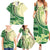 Samoa Siapo Mamanu Family Matching Summer Maxi Dress and Hawaiian Shirt Plumeria Emerald Motifs