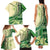 Samoa Siapo Mamanu Family Matching Tank Maxi Dress and Hawaiian Shirt Plumeria Emerald Motifs