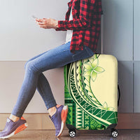 Samoa Siapo Mamanu Luggage Cover Plumeria Emerald Motifs LT7 - Polynesian Pride
